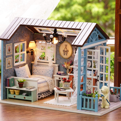 DIY Miniature House Kit, 1:24 Scale Wooden Mini Doll House Accessories with Furniture for Kids Teens Adults (Forest Times)