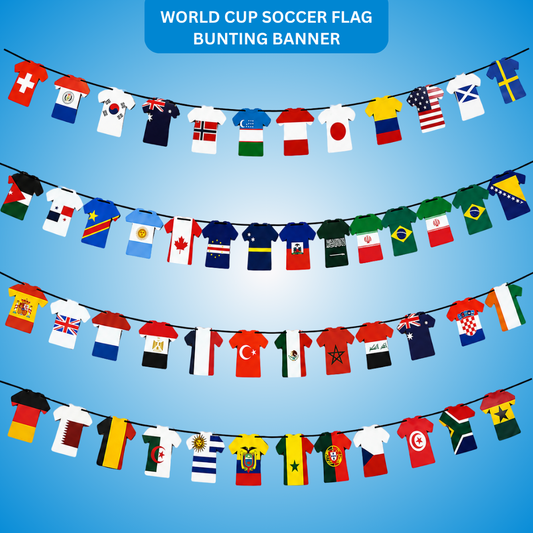 World Cup Soccer Flag Bunting Banner - Set of 4