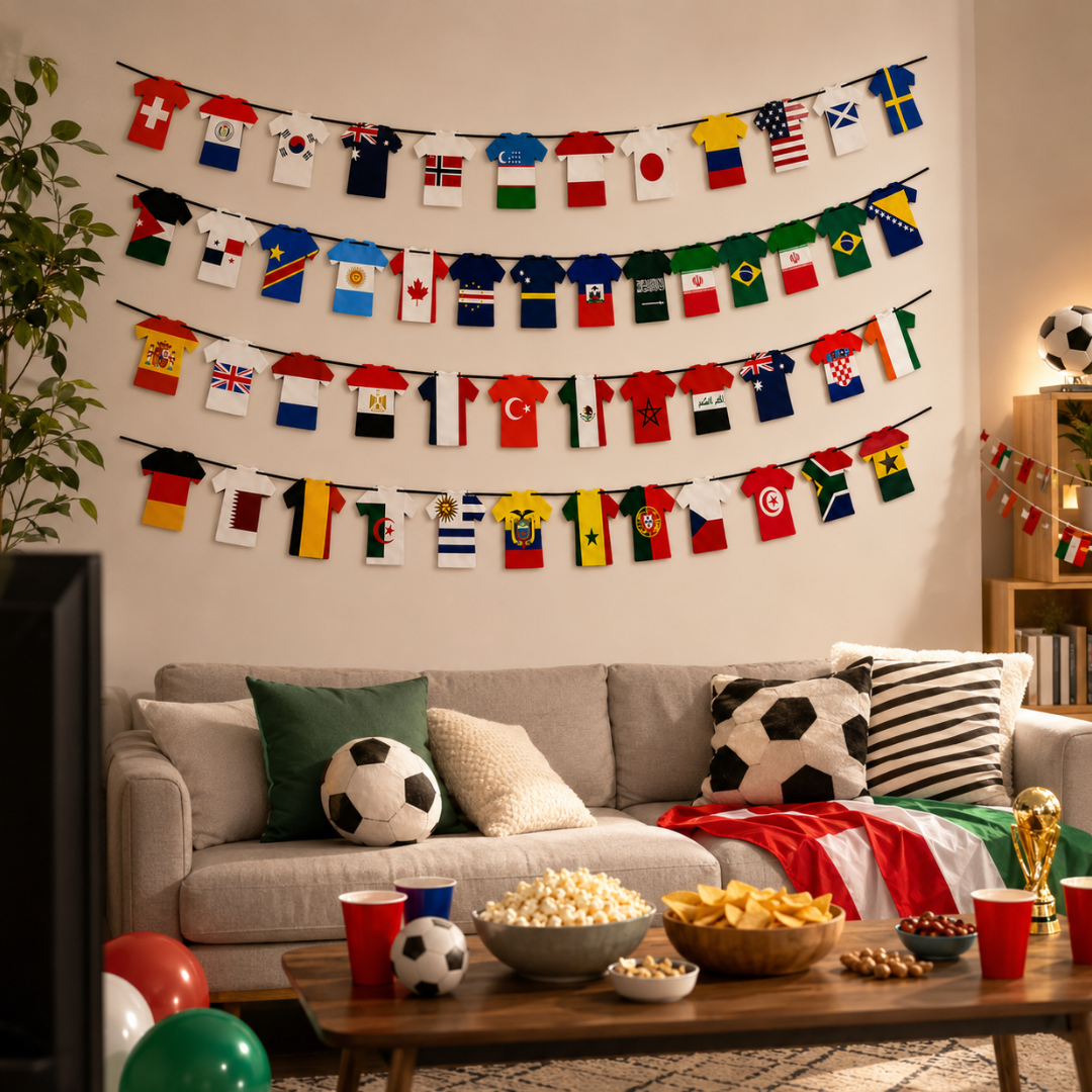 World Cup Soccer Flag Bunting Banner - Set of 4