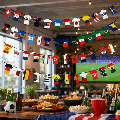 World Cup Soccer Flag Bunting Banner - Set of 4