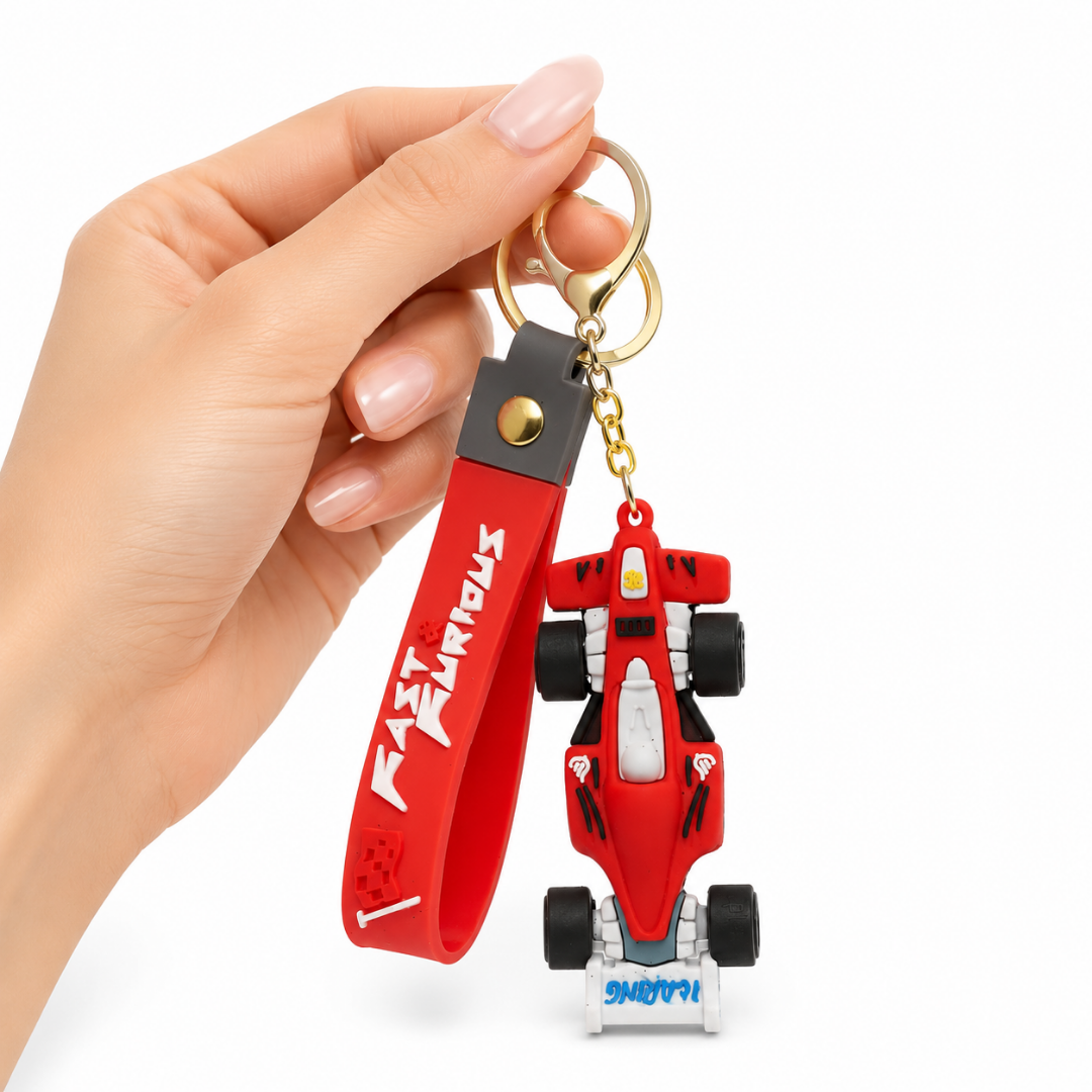 Ferrari Car Shaped Keychain - Racing Theme Bag Charm | Wanna Party - Image 2