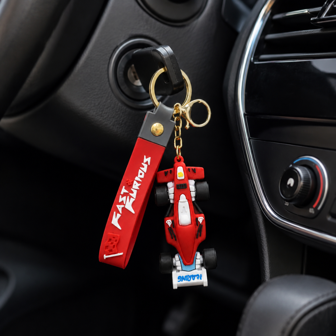 Ferrari Car Shaped Keychain - Racing Theme Bag Charm | Wanna Party - Image 7