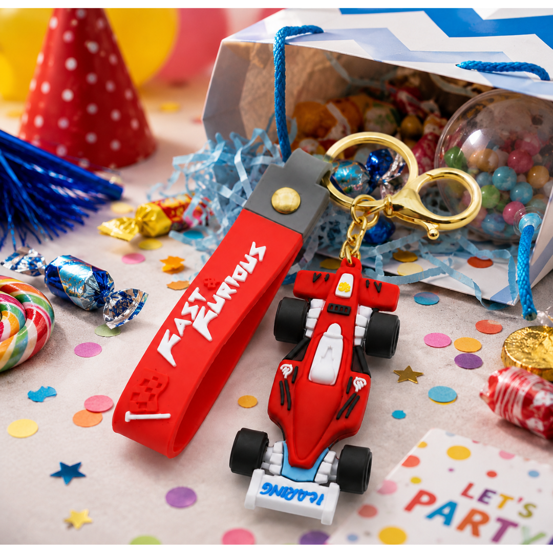 Ferrari Car Shaped Keychain - Racing Theme Bag Charm | Wanna Party - Image 8