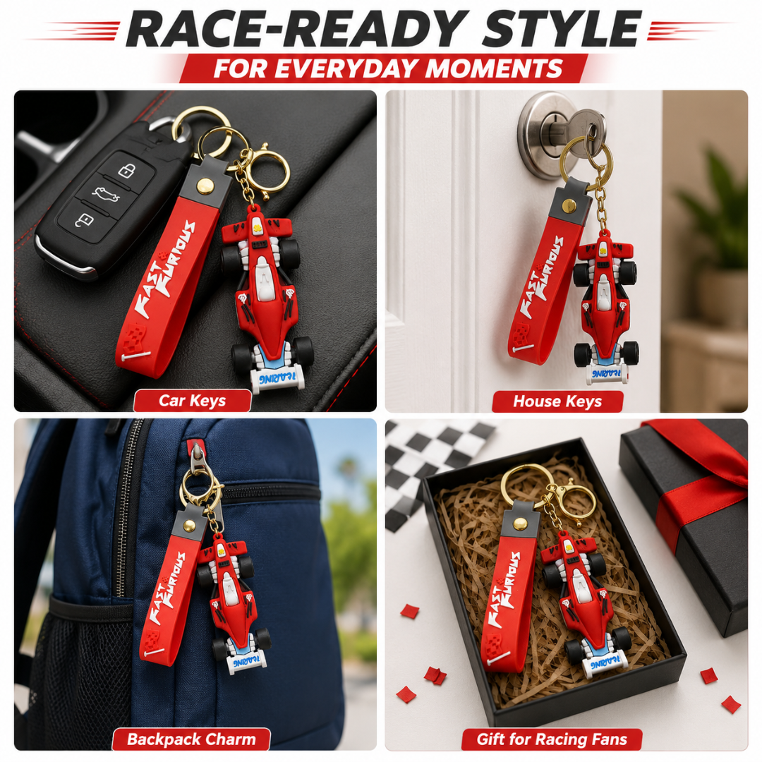 Ferrari Car Shaped Keychain - Racing Theme Bag Charm | Wanna Party - Image 9