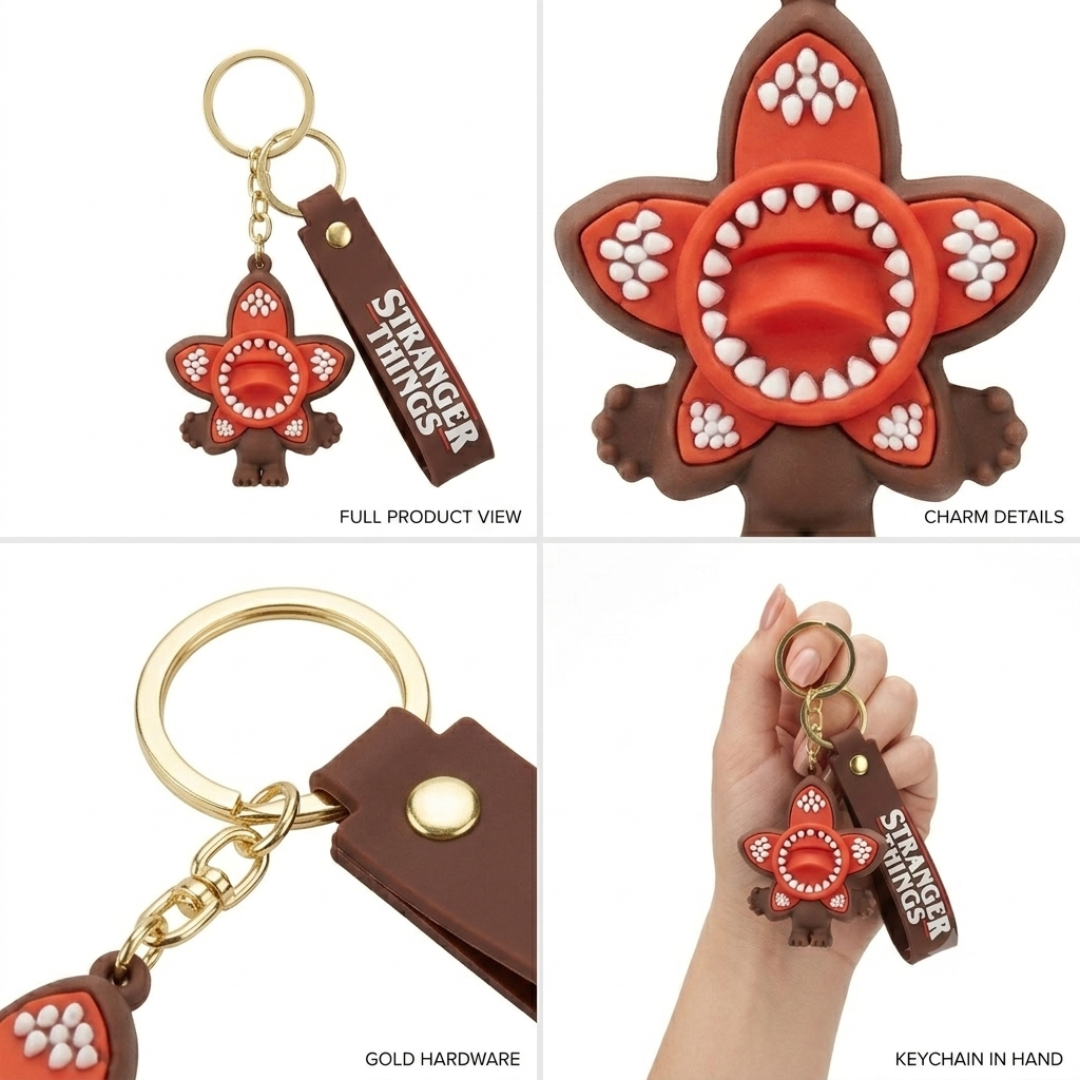 Stranger Things Demogorgon Keychain - Flower Shape Red Charm | Wanna Party - Image 3