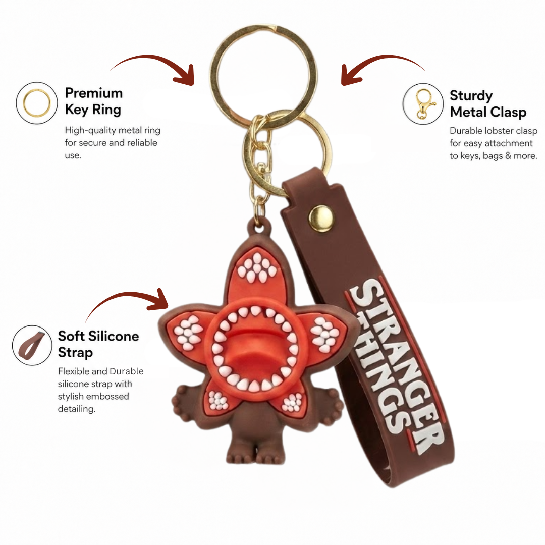 Stranger Things Demogorgon Keychain - Flower Shape Red Charm | Wanna Party - Image 8