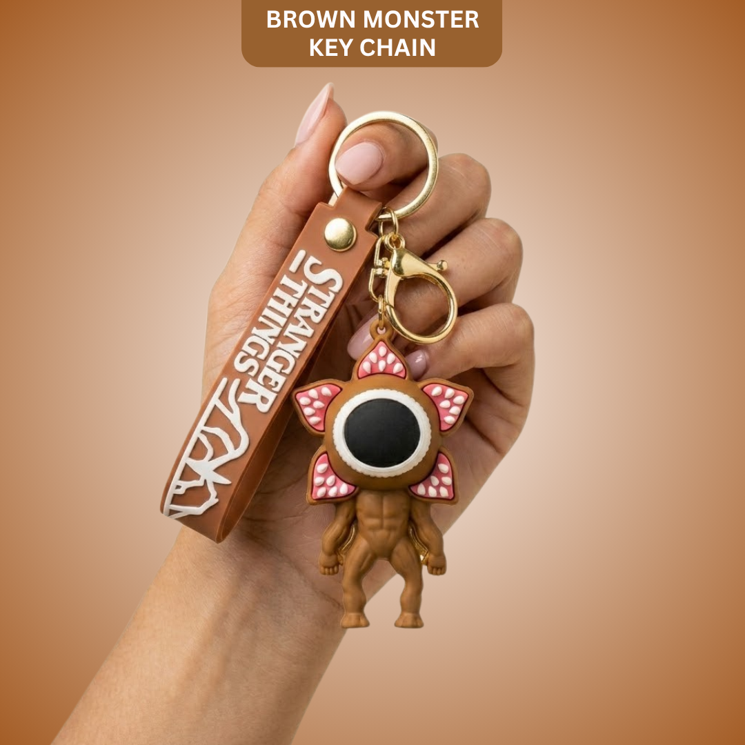 Stranger Things Demogorgon Keychain Brown - Flower Bag Charm | Wanna Party - Image 1