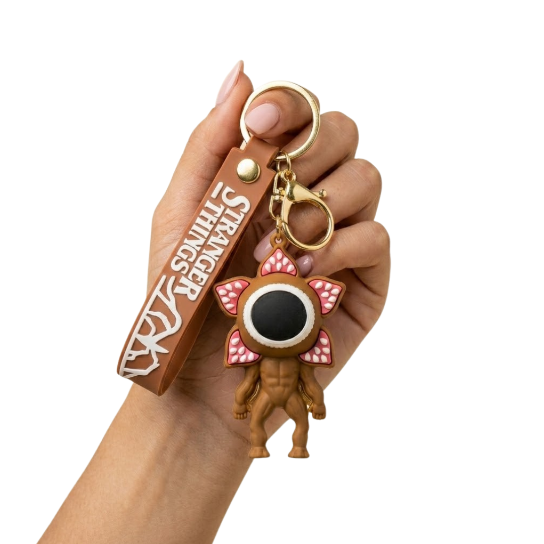Stranger Things Demogorgon Keychain Brown - Flower Bag Charm | Wanna Party - Image 2