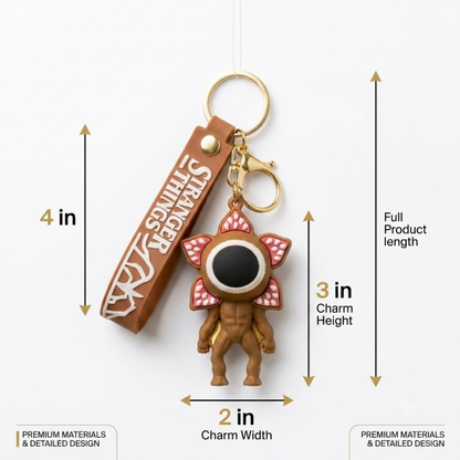 Stranger Things Demogorgon Keychain Brown - Flower Bag Charm | Wanna Party - Image 4