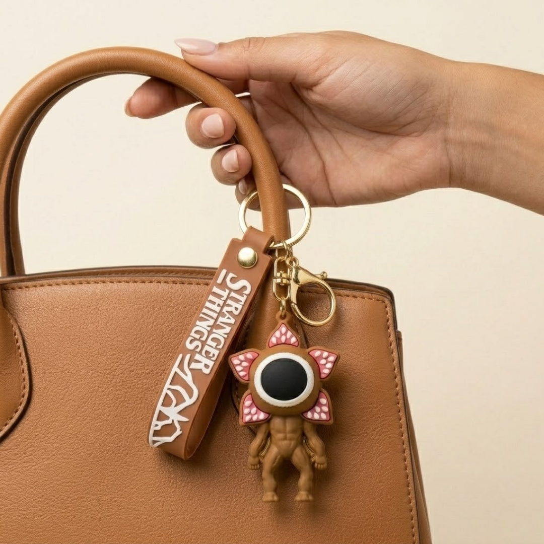 Stranger Things Demogorgon Keychain Brown - Flower Bag Charm | Wanna Party - Image 8