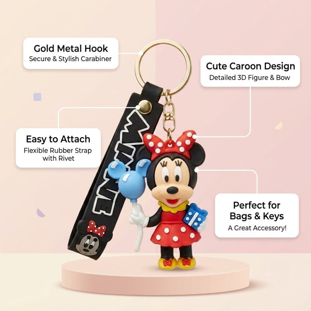 Minnie Mouse Keychain - Cute Disney Bag Charm for Kids | Wanna Party - Image 4