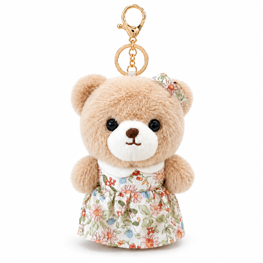Brown Teddy Plushy Keychain - Cute Bear Bag Charm | Wanna Party - Image 2