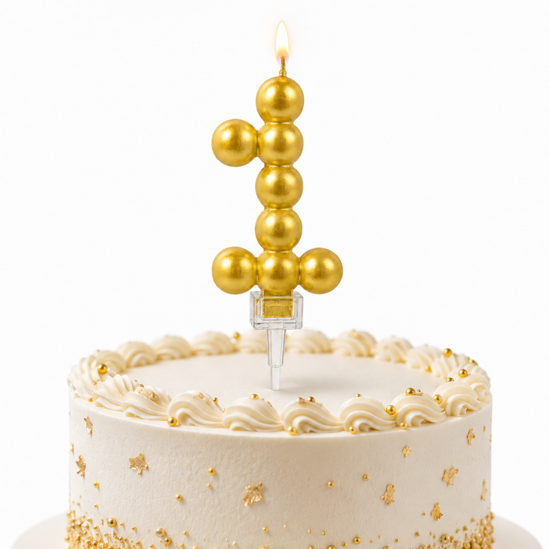 Golden Vector Dots Numerical Candle No. 1