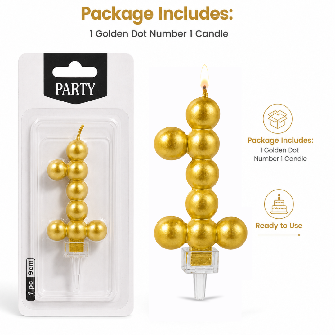 Golden Vector Dots Numerical Candle No. 1