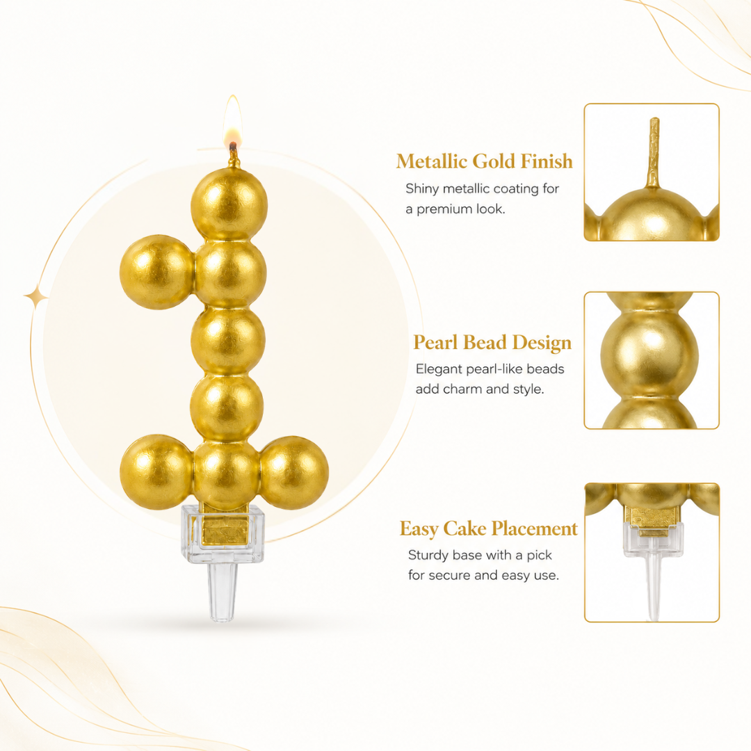 Golden Vector Dots Numerical Candle No. 1