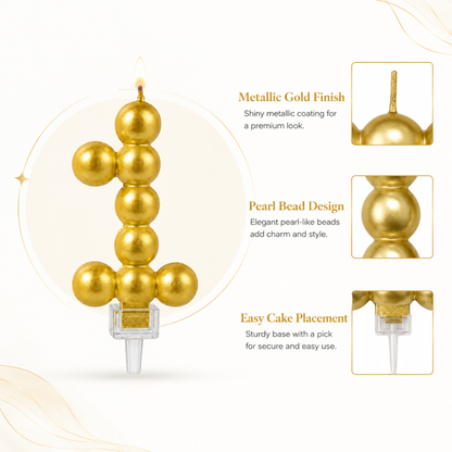Golden Vector Dots Numerical Candle No. 1