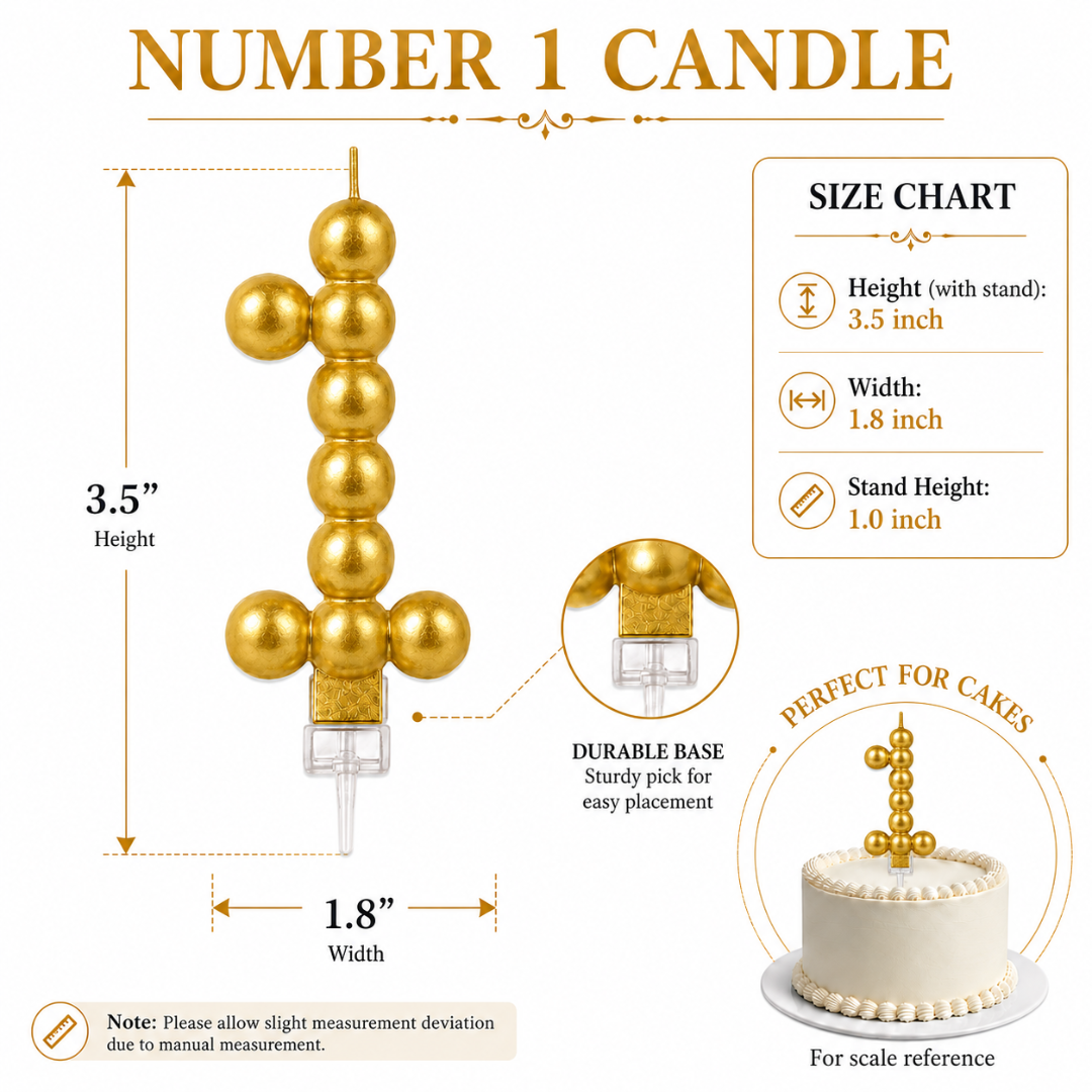 Golden Vector Dots Numerical Candle No. 1