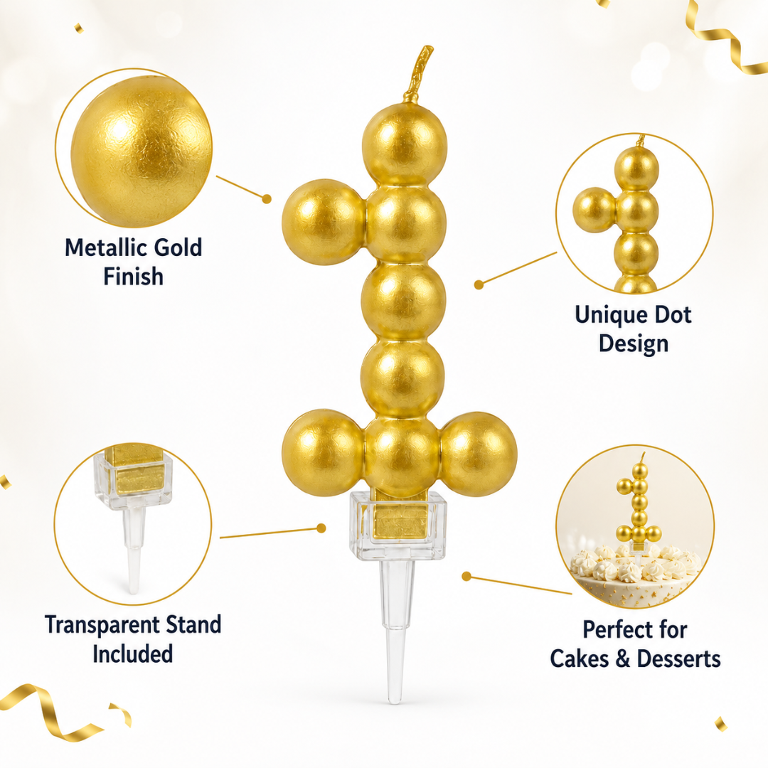 Golden Vector Dots Numerical Candle No. 1