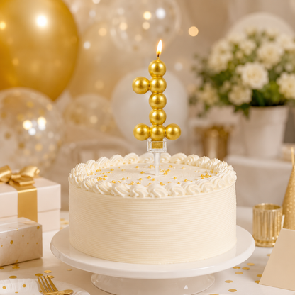 Golden Vector Dots Numerical Candle No. 1