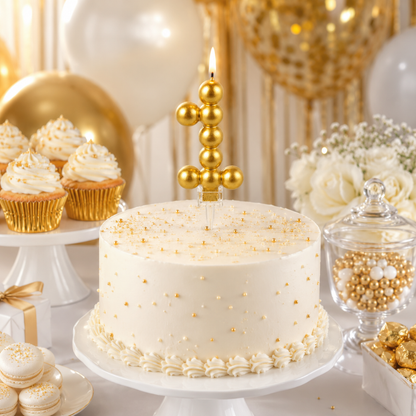 Golden Vector Dots Numerical Candle No. 1