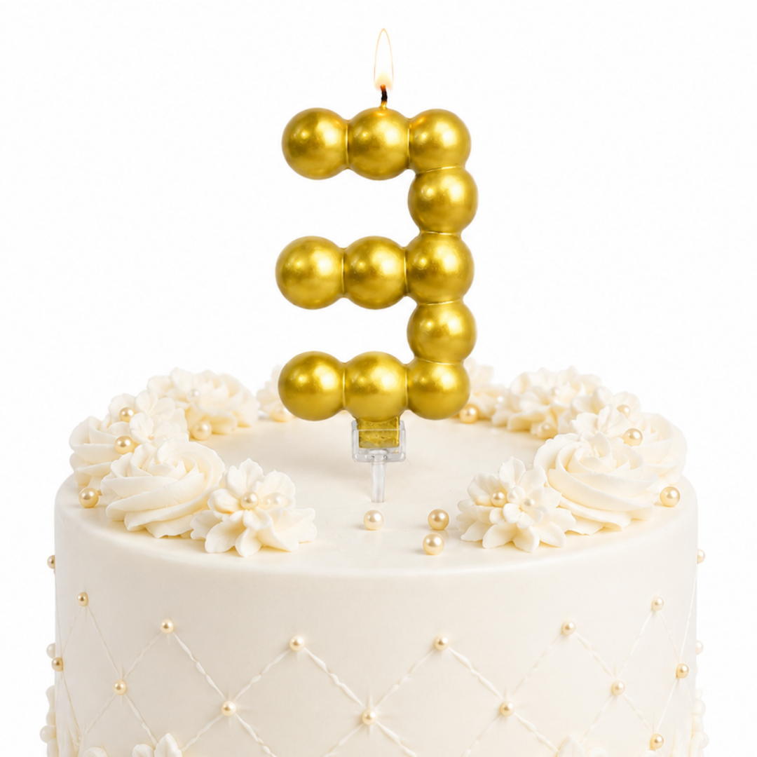 Golden Vector Dots Numerical Candle No. 3