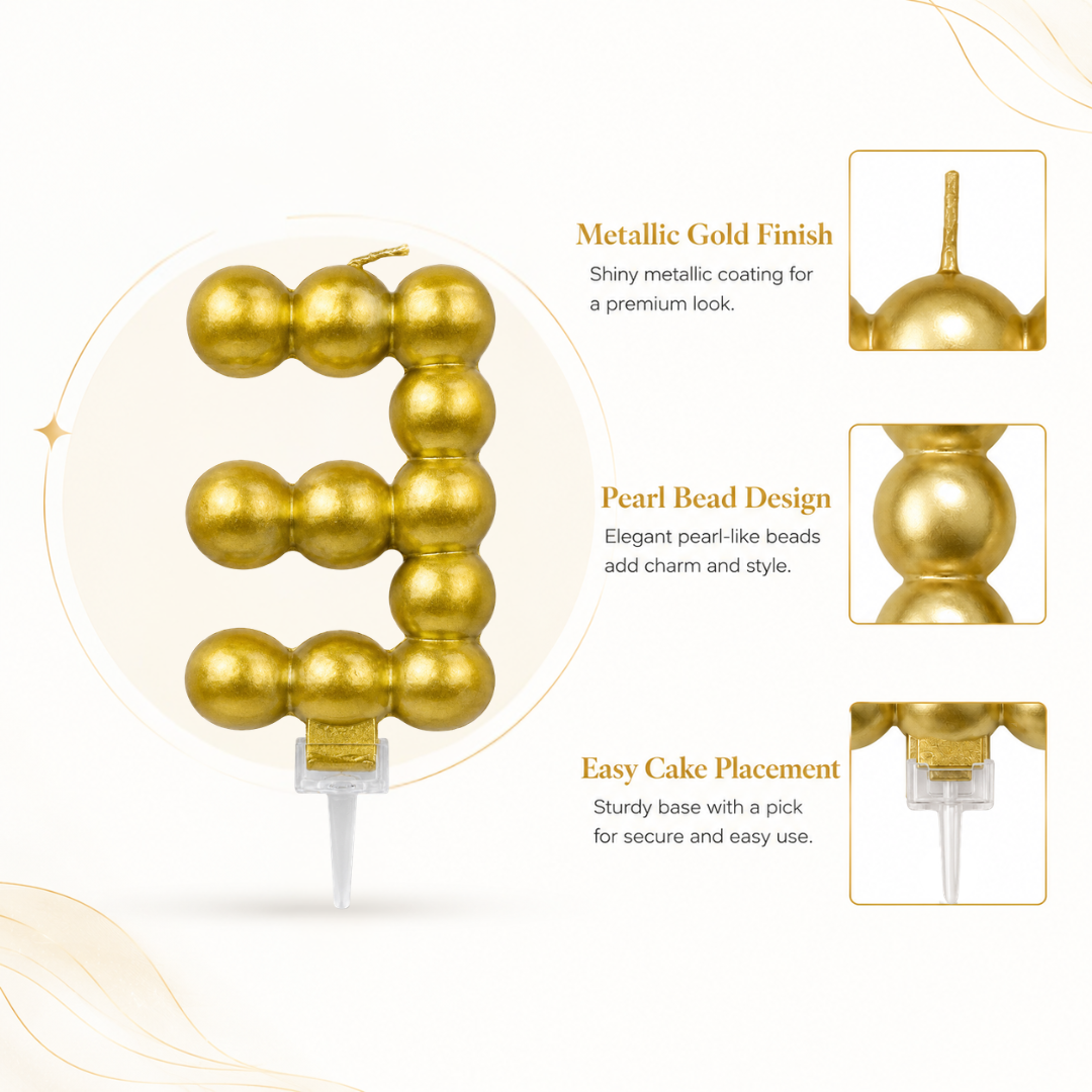 Golden Vector Dots Numerical Candle No. 3