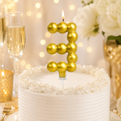 Golden Vector Dots Numerical Candle No. 3