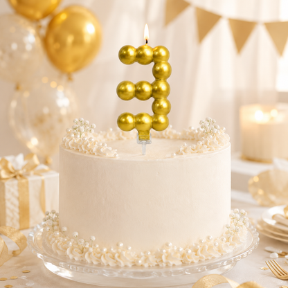 Golden Vector Dots Numerical Candle No. 3