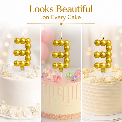 Golden Vector Dots Numerical Candle No. 3