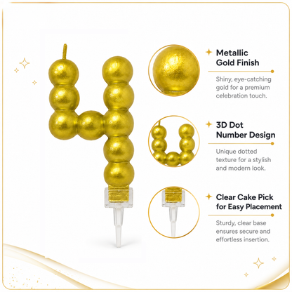 Golden Vector Dots Numerical Candle No. 4