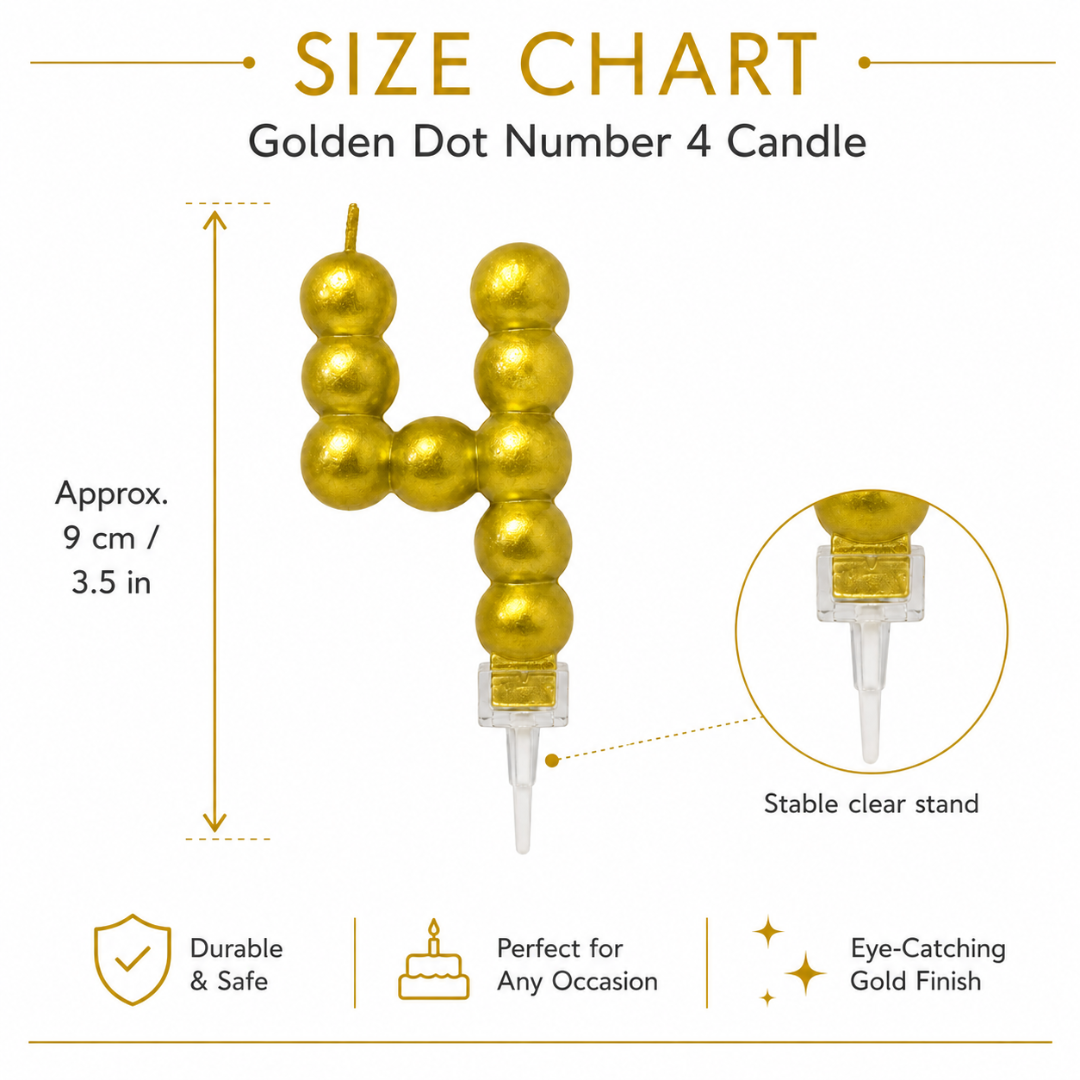 Golden Vector Dots Numerical Candle No. 4