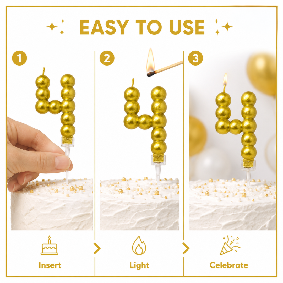 Golden Vector Dots Numerical Candle No. 4