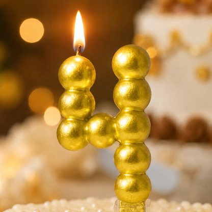 Golden Vector Dots Numerical Candle No. 4