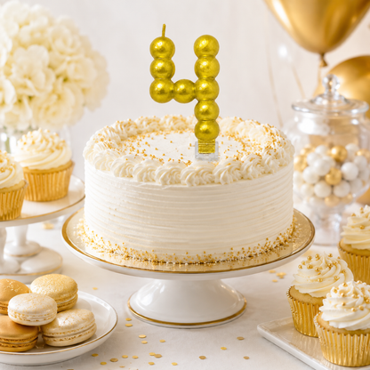 Golden Vector Dots Numerical Candle No. 4