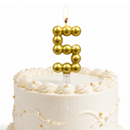 Golden Vector Dots Numerical Candle No. 5