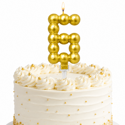 Golden Vector Dots Numerical Candle No. 6