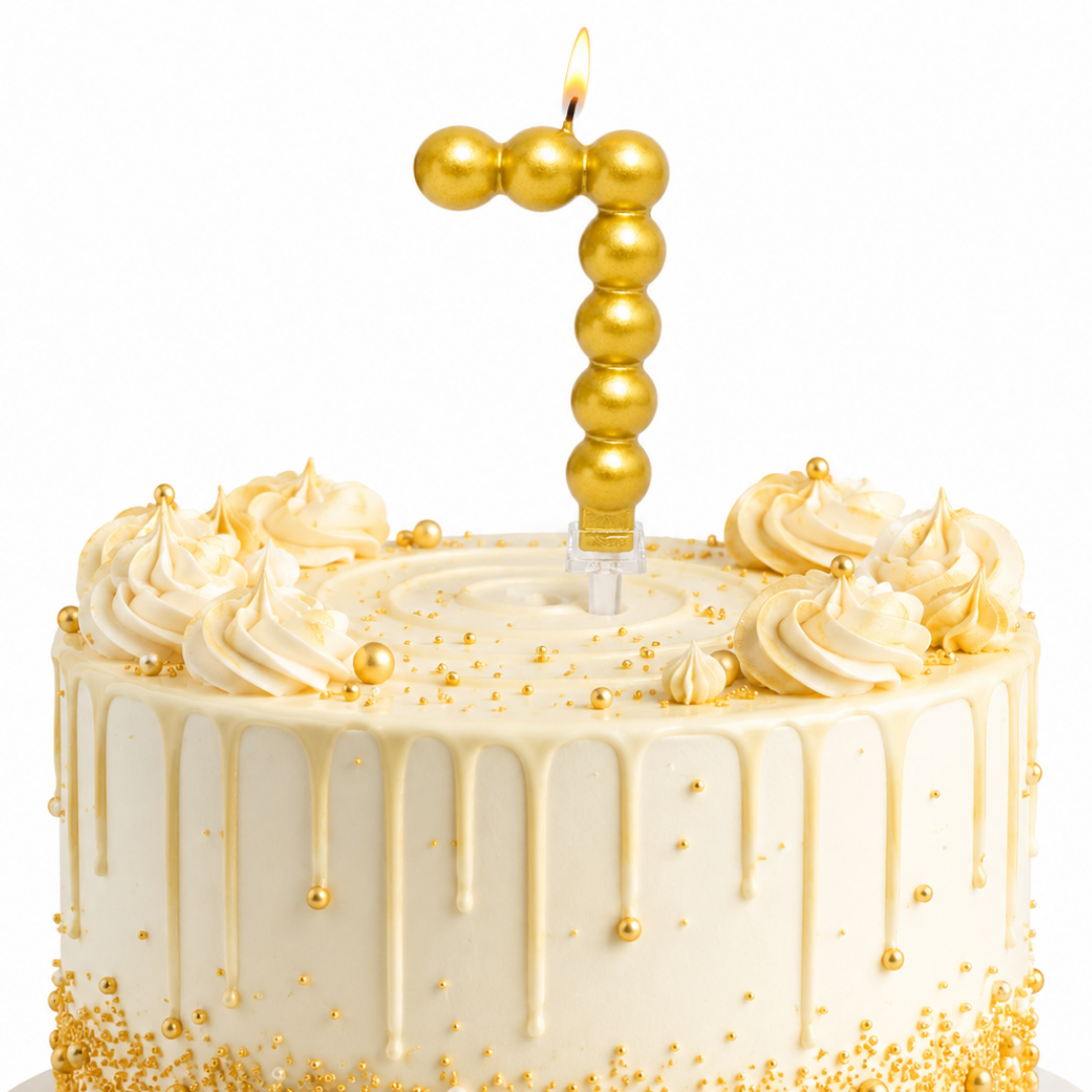 Golden Vector Dots Numerical Candle No. 7