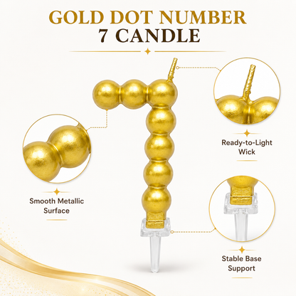 Golden Vector Dots Numerical Candle No. 7