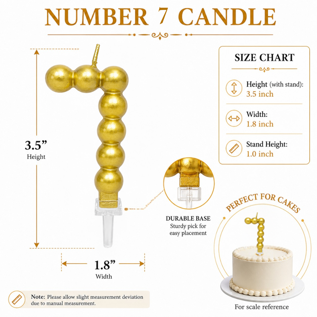 Golden Vector Dots Numerical Candle No. 7