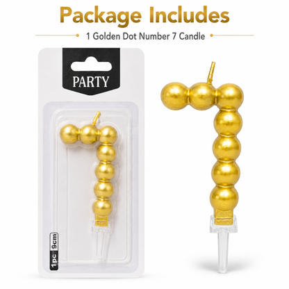 Golden Vector Dots Numerical Candle No. 7
