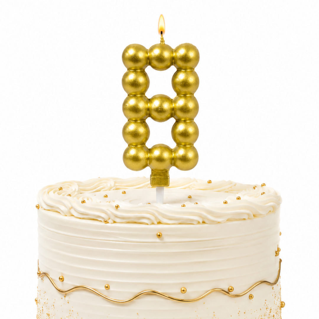 Golden Vector Dots Numerical Candle No. 8