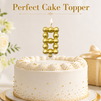 Golden Vector Dots Numerical Candle No. 8