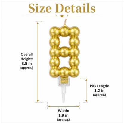 Golden Vector Dots Numerical Candle No. 8