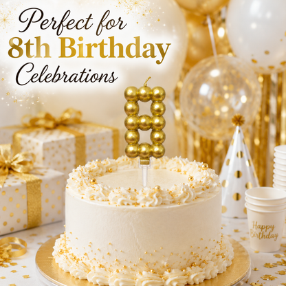 Golden Vector Dots Numerical Candle No. 8