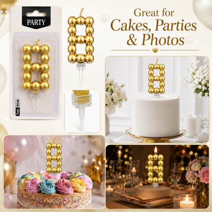 Golden Vector Dots Numerical Candle No. 8