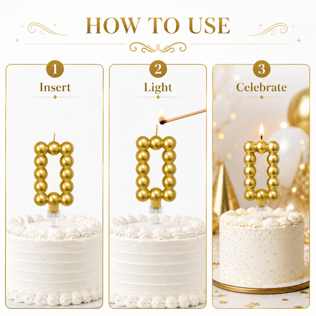 Golden Vector Dots Numerical Candle No. 0