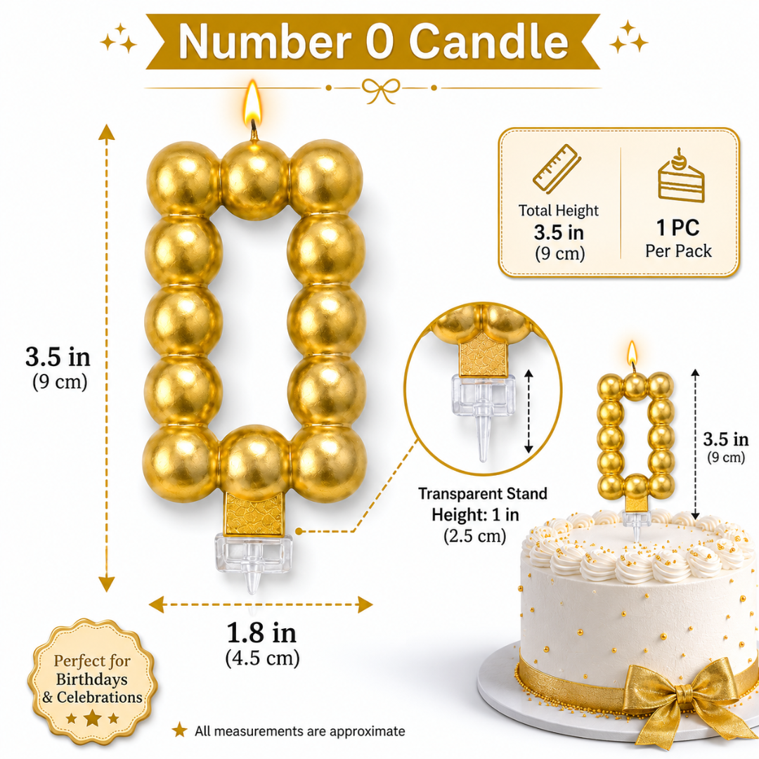 Golden Vector Dots Numerical Candle No. 0