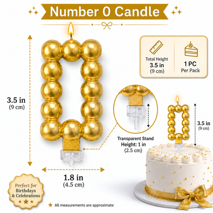 Golden Vector Dots Numerical Candle No. 0