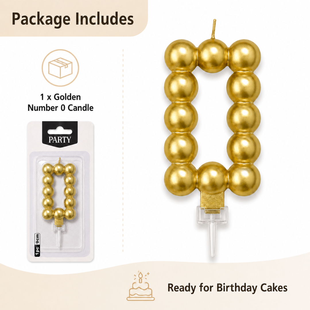 Golden Vector Dots Numerical Candle No. 0