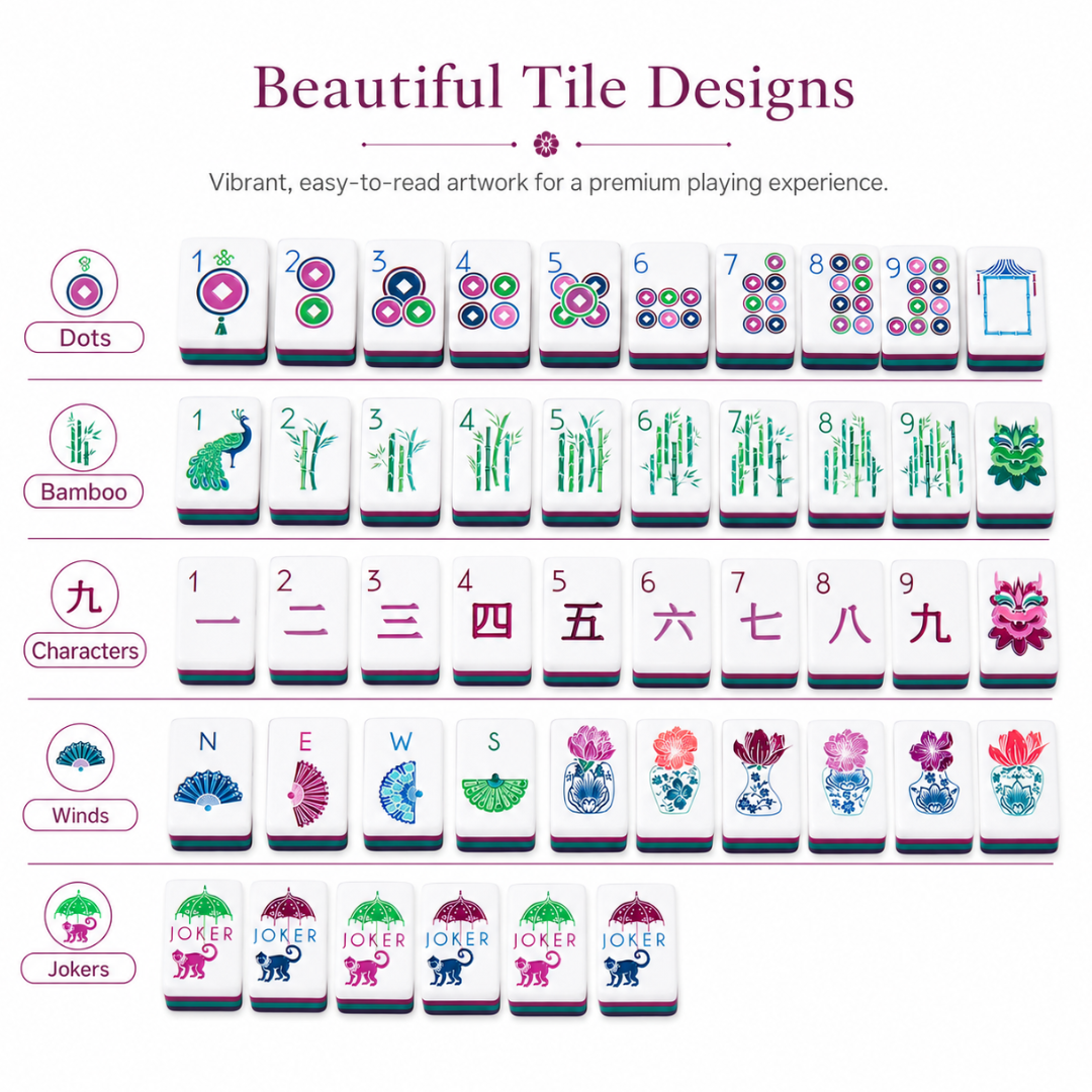 Mahjong Set - Mulberry Tiles - 4 Layers - 160 Tiles